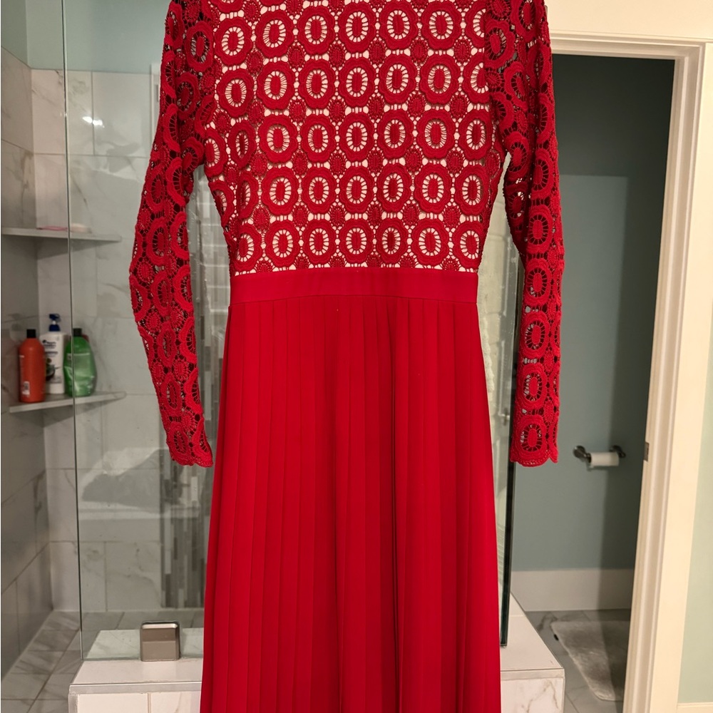 Elegant Red Lace Dress